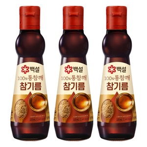 백설 100% 통참깨 참기름, 320ml, 3개