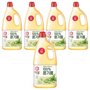 백설 콩기름, 1.8L, 5개