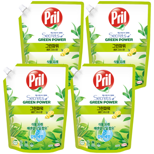 프릴 그린파워 레몬 그라스 주방세제, 1L, 4개