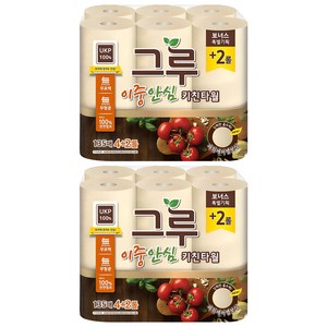 그루 이중안심 천연펄프 키친타올, 135매, 12개