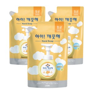 아이깨끗해 핸드워시 순 파우더향 리필용, 450ml, 3개