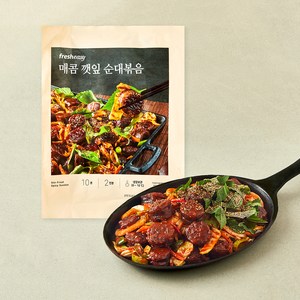 프레시지 매콤 깻잎 순대볶음 2인분, 627g, 1팩