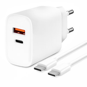 홈플래닛 PD 3.0 25W 2포트 PPS 초고속 충전기 + 60W CtoC 케이블 세트