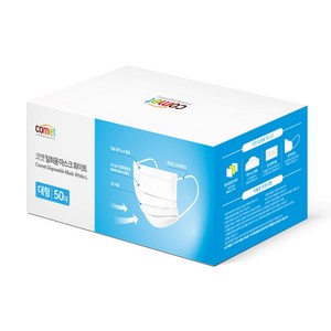 코멧 쉽게 뽑아쓰는 일회용 마스크 대형, 50개입, 화이트, 1개