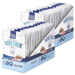 동원뉴트리플랜 모이스트루 고양이 습식 파우치 간식, 참치, 80g, 24개