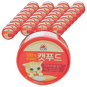 사조로하이캣푸드 고양이 간식캔, 연어, 90g, 48개