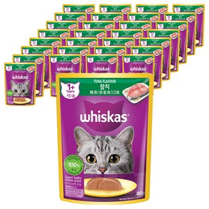 위스카스 어덜트 고양이 습식사료, 참치, 80g, 48개