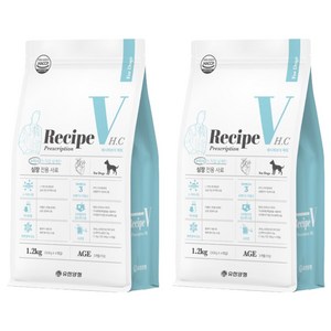 유한양행레시피브이 강아지 처방식사료, 심장, 1.2kg, 2개
