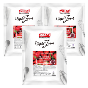 안드로스 딸기 리플잼, 1kg, 3개