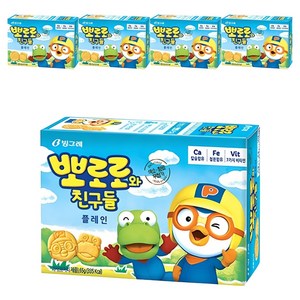 빙그레 뽀로로와친구들 플레인 크래커, 65g, 5개