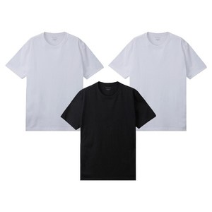 마인드브릿지 남녀공용 통기성 고밀도 20수 순면 기본 반팔티 티셔츠 3팩 MATS0101