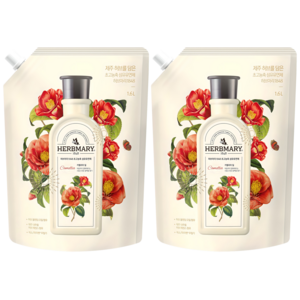 허브마리1848 초고농축 섬유유연제 제주동백 카멜리아 힐 리필, 1.6L, 2개