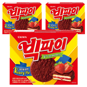 크라운제과 빅파이 딸기, 216g, 3개