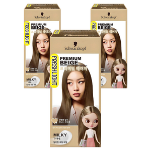 프레쉬라이트 밀키타입 염색제, 프리미엄베이지, 3개