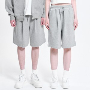 포슈어 남녀공용 원턱 와이드 버뮤다 반바지