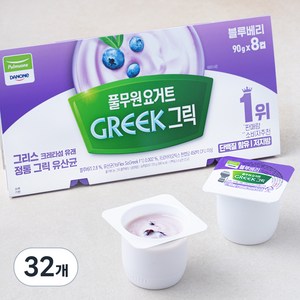 풀무원다논 그릭 블루베리 요거트, 90g, 32개입