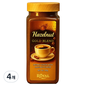로얄 헤이즐넛 골드 블렌드 인스턴트 커피, 190g, 4개