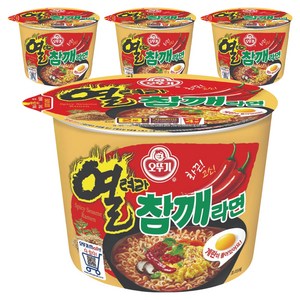 오뚜기 열려라참깨라면 용기 110g, 4개