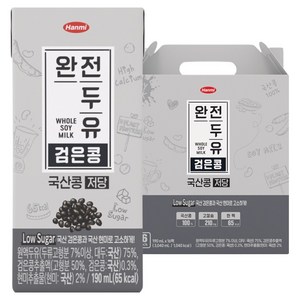 한미 완전두유 국산콩 검은콩 저당, 190ml, 16개