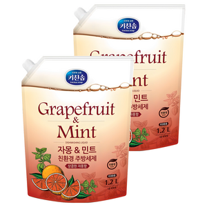 키친솝 자몽 앤 민트 친환경 주방세제, 1.2L, 2개