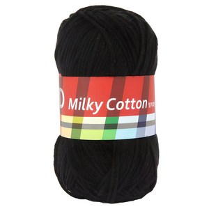 브랜드얀 밀키코튼 레드라벨 뜨개실, 02검정, 1개