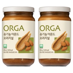 올가홀푸드 유기농 아몬드 오리지널 넛스프레드, 220g, 2개