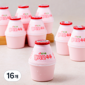 빙그레 딸기맛 우유, 240ml, 16개