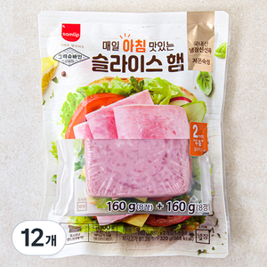 그릭슈바인 매일 아침 맛있는 슬라이스 햄, 160g, 12개