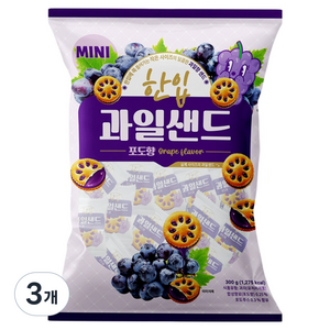 한입 과일 샌드 포도향 57p, 300g, 3개