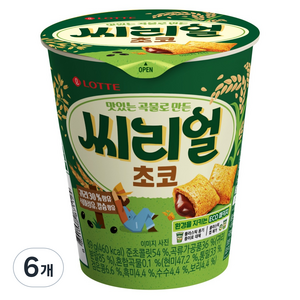 롯데웰푸드 씨리얼 초코 컵, 89g, 6개