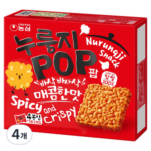 누룽지팝 매콤한맛 4p, 142g, 4개