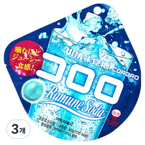 코로로 유하미카쿠토 소다향 젤리, 40g, 3개