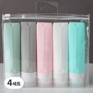 여행용 실리콘 튜브 공병 5p, 80ml, 4세트