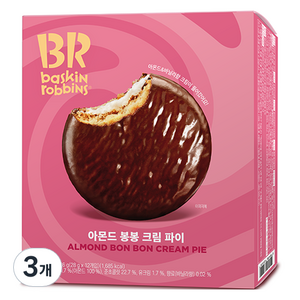 배스킨라빈스 아몬드 봉봉 크림 파이, 336g, 3개