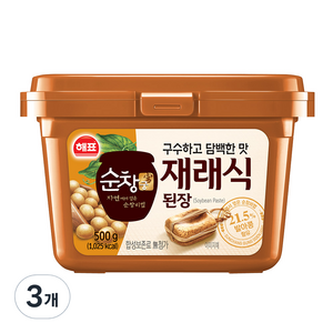 해표 순창궁 재래식 된장, 500g, 3개