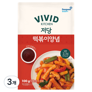 비비드키친 저당 떡볶이양념, 100g, 3개