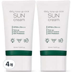 프레티 데일리 톤업 시카 선크림 SPF50+ PA+++, 50ml, 4개