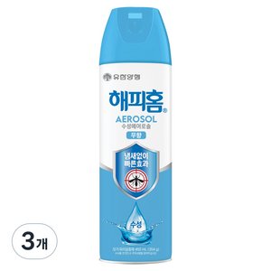 해피홈 수성 에어로솔 살충제 무향, 450ml, 3개