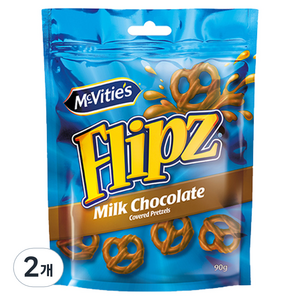 플립즈 밀크초콜릿 프레첼, 90g, 2개