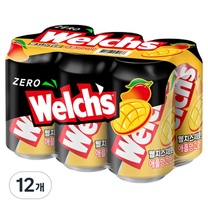 웰치스 제로 애플망고맛, 355ml, 12개