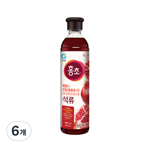 청정원 홍초 100% 자연발효초 사용 석류, 900ml, 6개