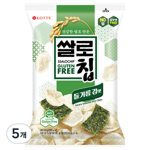 롯데웰푸드 쌀로칩 들기름 김맛, 50g, 5개