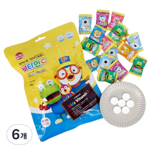 베베모린 뽀롱뽀롱 뽀로로 복숭아맛 비타민C, 50정, 6개