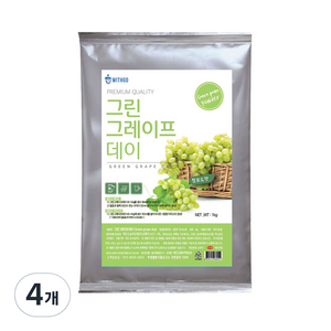 위드고 그린 그레이프 데이 청포도 에이드 파우더, 1kg, 1개입, 4개