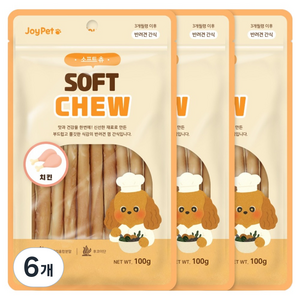 조이펫 강아지 소프트 츄 간식, 치킨, 100g, 6개