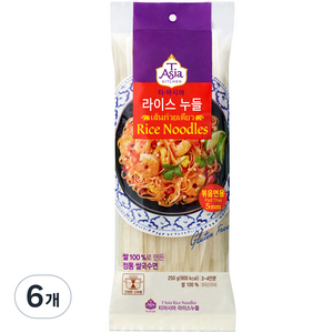 티아시아키친 라이스누들 볶음면용 5mm, 250g, 6개