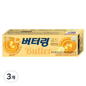 해태제과 버터링 골드, 65g, 3개