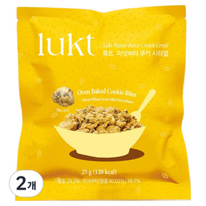 룩트 피넛버터 쿠키 시리얼, 25g, 2개
