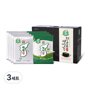 지도표성경 재래식 전장김 30g x 4p + 녹차 전장김 30g x 4p 세트, 3세트