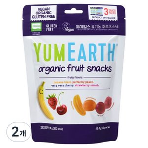야미얼스 유기농 후르츠 스낵 젤리 3p, 혼합맛(바나나/체리..., 59.4g, 2개